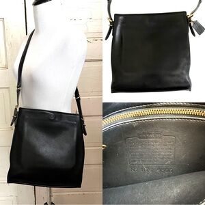 Vintage Coach Leather Slim Equestrian Shoulder Bag